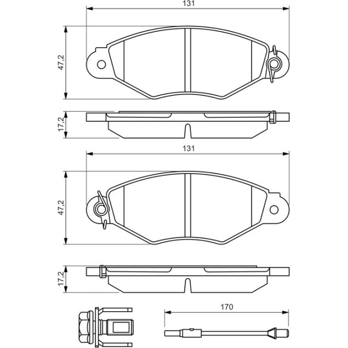 BOSCH 0 986 494 507 Bremsbelagsatz, Scheibenbremse