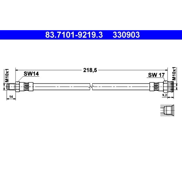 ATE 83.7101-9219.3 Bremsschlauch ATE 83.7101-9219.3 Bremsschlauch