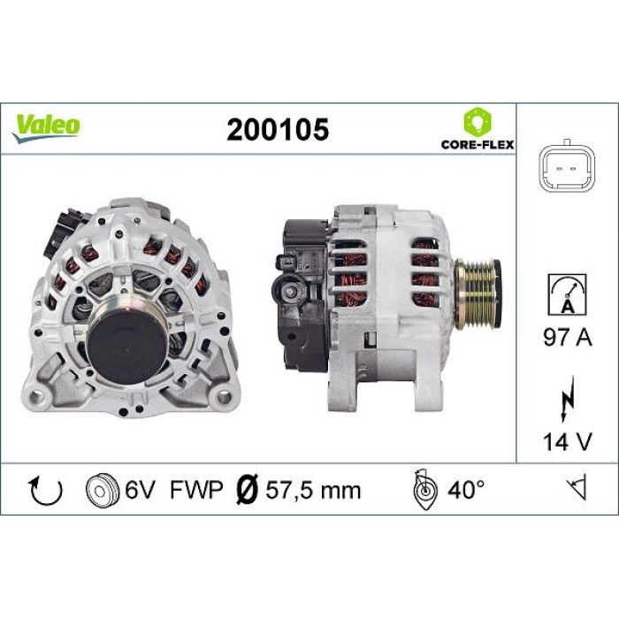 Valeo 200105 Generator CORE-FLEX Valeo 200105 Generator CORE-FLEX