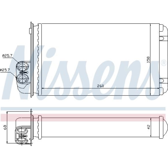 Nissens 73255 Wärmetauscher, Innenraumheizung FIRST FIT