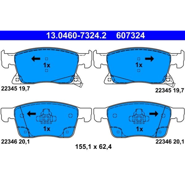 ATE 13.0460-7324.2 Bremsbelagsatz, Scheibenbremse ATE 13.0460-7324.2 Bremsbelagsatz, Scheibenbremse