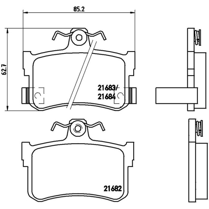Brembo P 28 027 Bremsbelagsatz, Scheibenbremse PRIME LINE