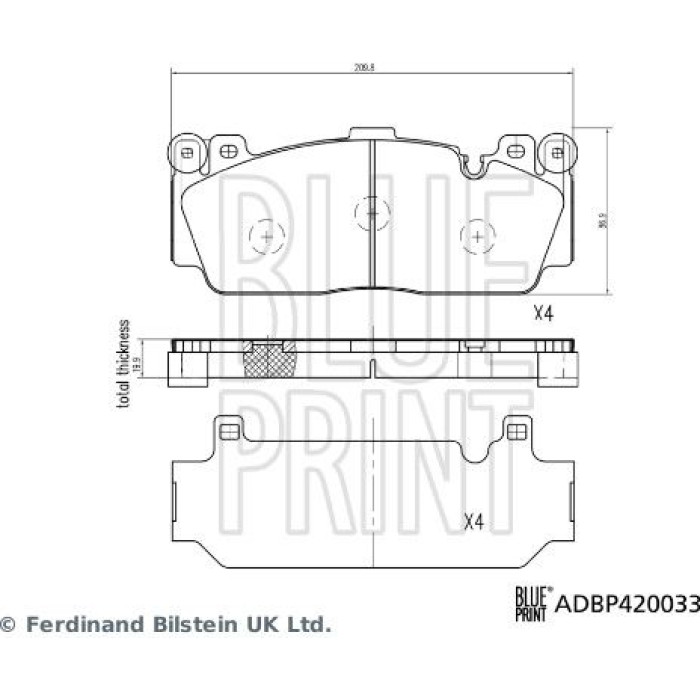 Blue Print ADBP420033 Bremsbelagsatz, Scheibenbremse Blue Print ADBP420033 Bremsbelagsatz, Scheibenbremse