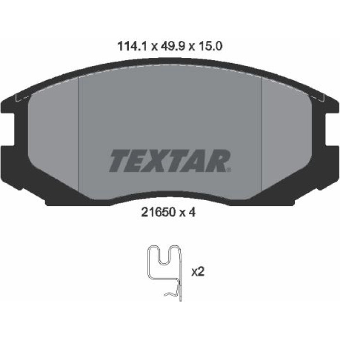 Textar 2165001 Bremsbelagsatz, Scheibenbremse
