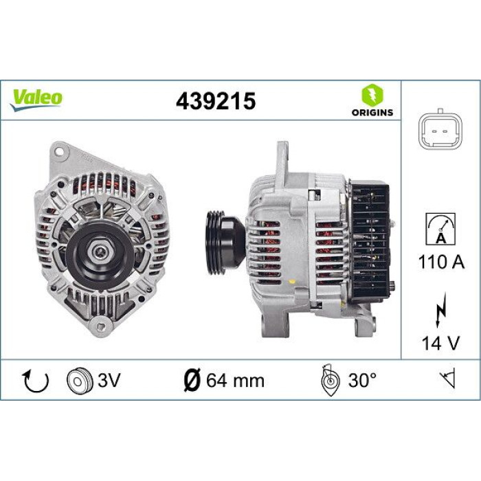 Valeo 439215 Generator ORIGINS - NEW O.E. TECHNOLOGIE Valeo 439215 Generator ORIGINS - NEW O.E. TECHNOLOGIE