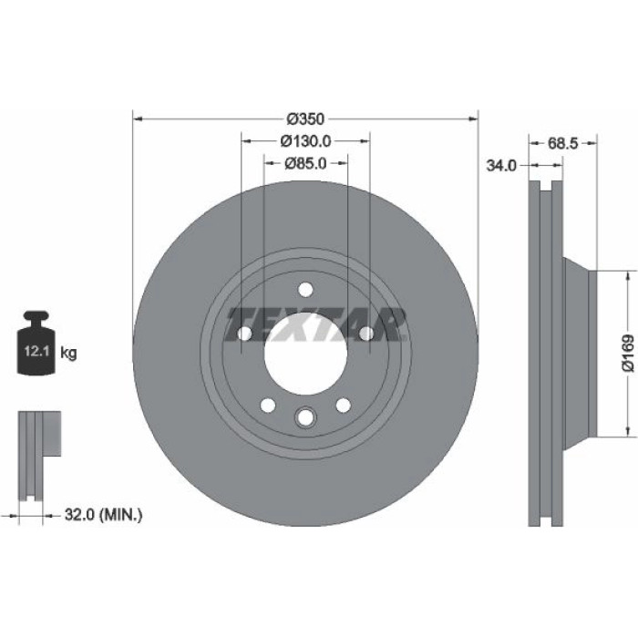 Textar 92121705 Bremsscheibe PRO+ Textar 92121705 Bremsscheibe PRO+