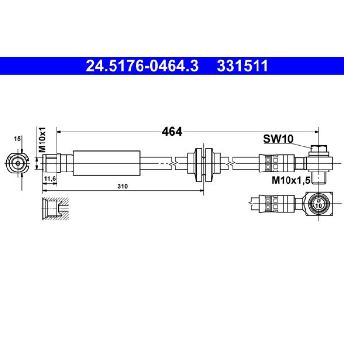 ATE 24.5176-0464.3 Bremsschlauch