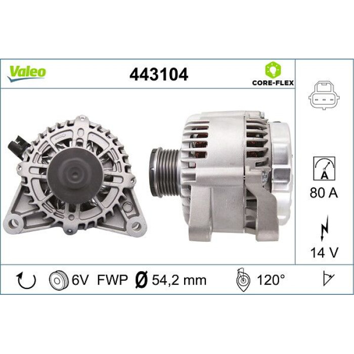 Valeo 443104 Generator CORE-FLEX Valeo 443104 Generator CORE-FLEX