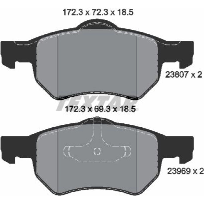 Textar 2380701 Bremsbelagsatz, Scheibenbremse Q+