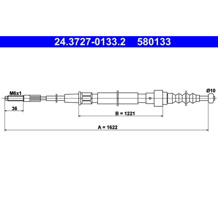 ATE 24.3727-0133.2 Seilzug, Feststellbremse ATE 24.3727-0133.2 Seilzug, Feststellbremse