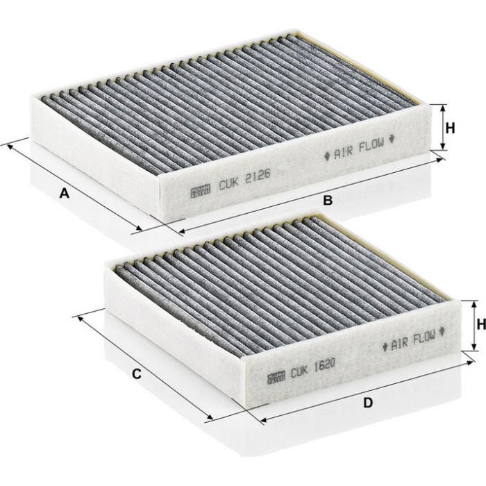 MANN-FILTER CUK 21 000-2 Innenraumfilter, Aktivkohlefilter MANN-FILTER CUK 21 000-2 Innenraumfilter, Aktivkohlefilter