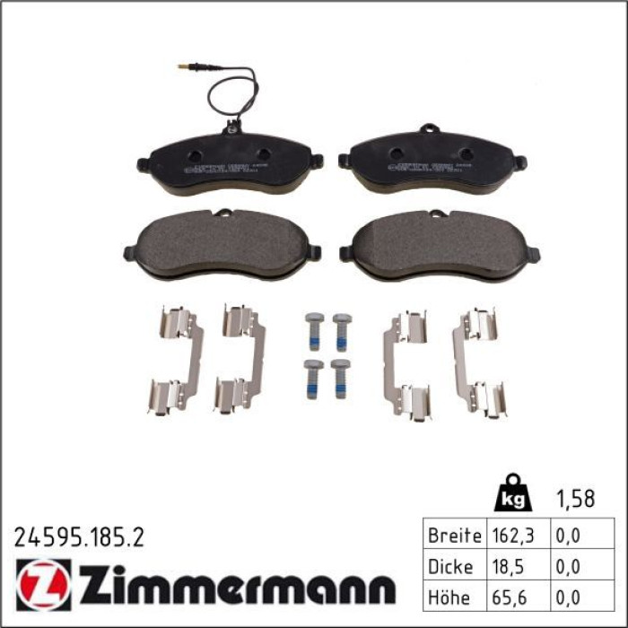 Zimmermann 24595.185.2 Bremsbelagsatz, Scheibenbremse
