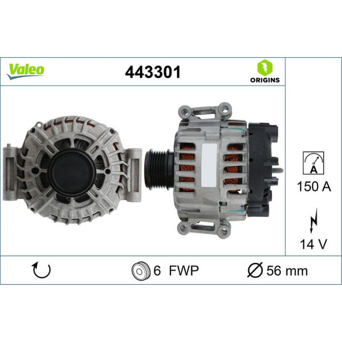Valeo 443301 Generator ORIGINS Valeo 443301 Generator ORIGINS