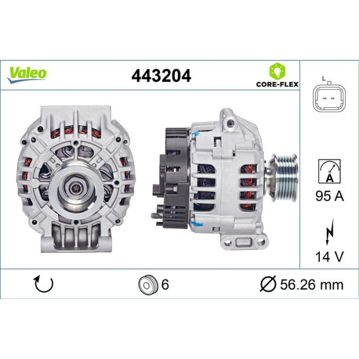 Valeo 443204 Generator CORE-FLEX Valeo 443204 Generator CORE-FLEX