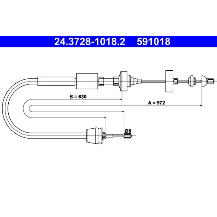 ATE 24.3728-1018.2 Seilzug, Kupplungsbetätigung ATE 24.3728-1018.2 Seilzug, Kupplungsbetätigung