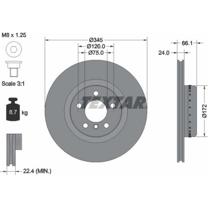 Textar 92265125 Bremsscheibe PRO+ Textar 92265125 Bremsscheibe PRO+