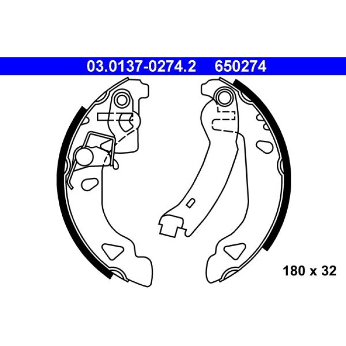 ATE 03.0137-0274.2 Bremsbackensatz ATE 03.0137-0274.2 Bremsbackensatz