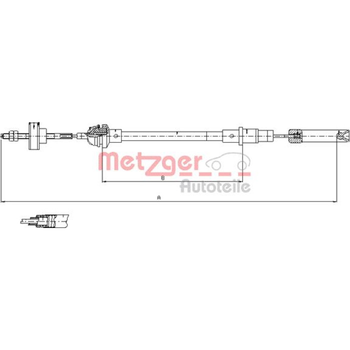 Metzger 10.338 Seilzug, Kupplungsbetätigung