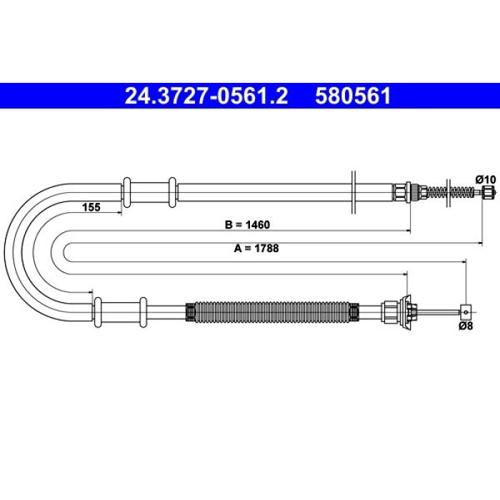 ATE 24.3727-0561.2 Seilzug, Feststellbremse ATE 24.3727-0561.2 Seilzug, Feststellbremse