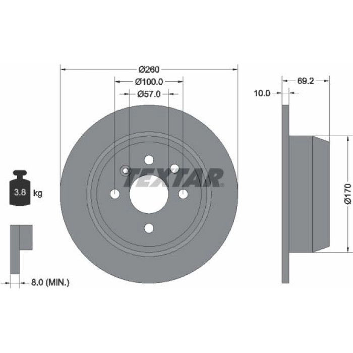 Textar 92057000 Bremsscheibe Textar 92057000 Bremsscheibe