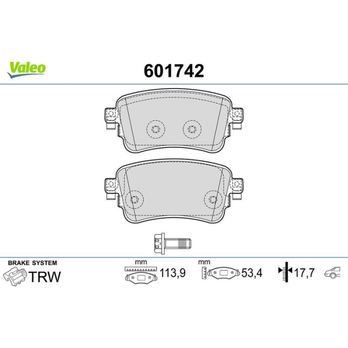 Valeo 601742 Bremsbelagsatz, Scheibenbremse Valeo 601742 Bremsbelagsatz, Scheibenbremse