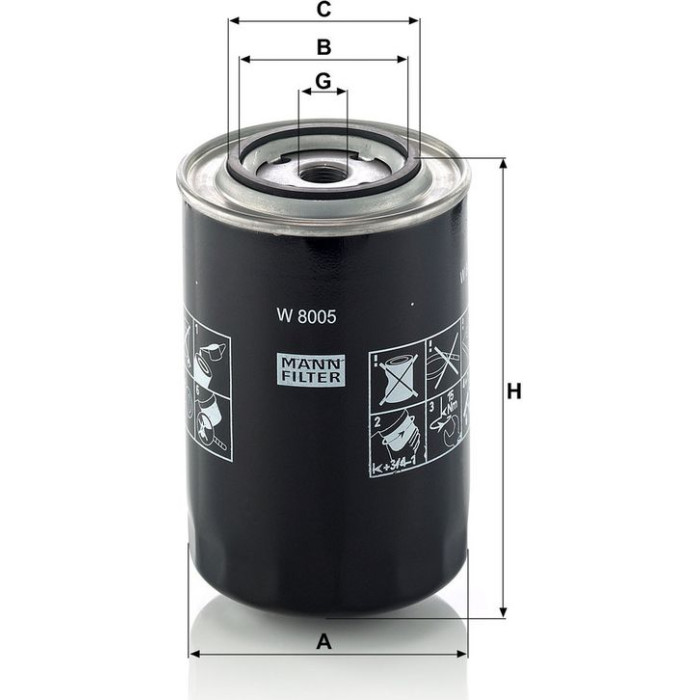 Mann-Filter W 8005 Ölfilter Mann-Filter W 8005 Ölfilter