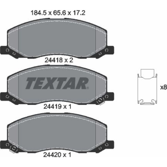 Textar 2441801 Bremsbelagsatz, Scheibenbremse Textar 2441801 Bremsbelagsatz, Scheibenbremse