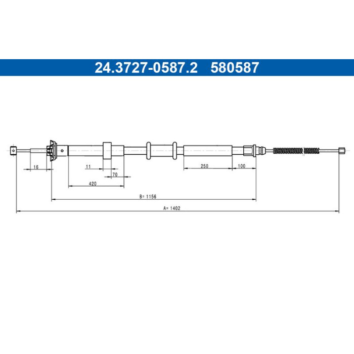 ATE 24.3727-0587.2 Seilzug, Feststellbremse ATE 24.3727-0587.2 Seilzug, Feststellbremse