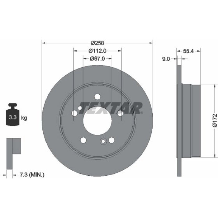 Textar 92059503 Bremsscheibe PRO