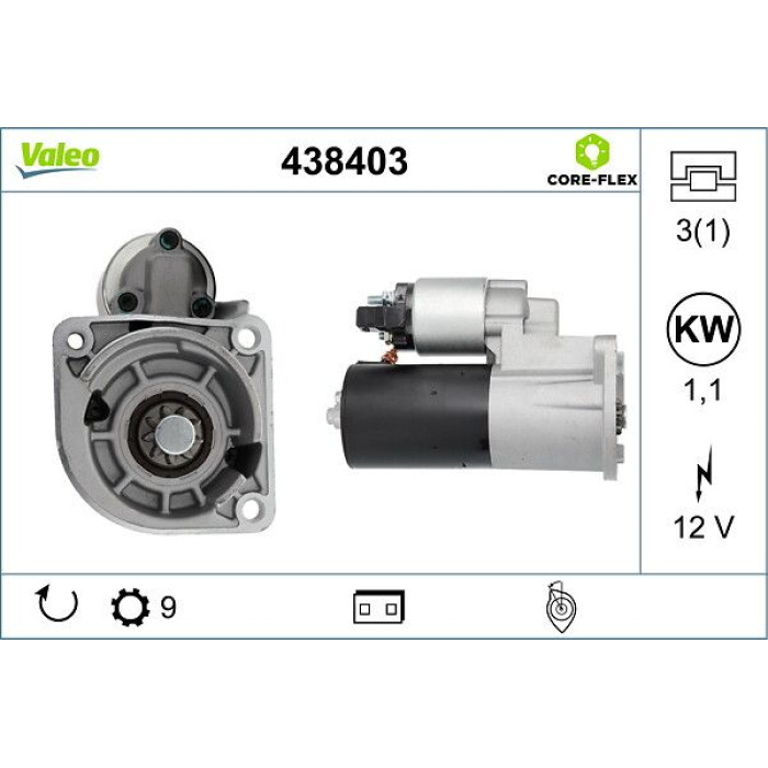 Valeo 438403 Starter CORE-FLEX Valeo 438403 Starter CORE-FLEX