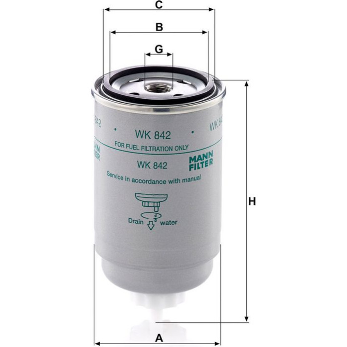 Mann-Filter WK 842 Kraftstofffilter Mann-Filter WK 842 Kraftstofffilter