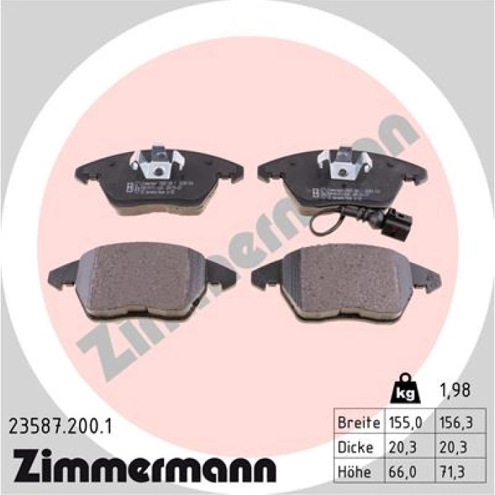 ZIMMERMANN COAT Z 600.3221.20 Bremsscheibe 288mm + 23587.200.1 Bremsbeläge inkl. Warnkontakt ZIMMERMANN COAT Z 600.3221.20 Bremsscheibe 288mm + 23587.200.1 Bremsbeläge inkl. Warnkontakt