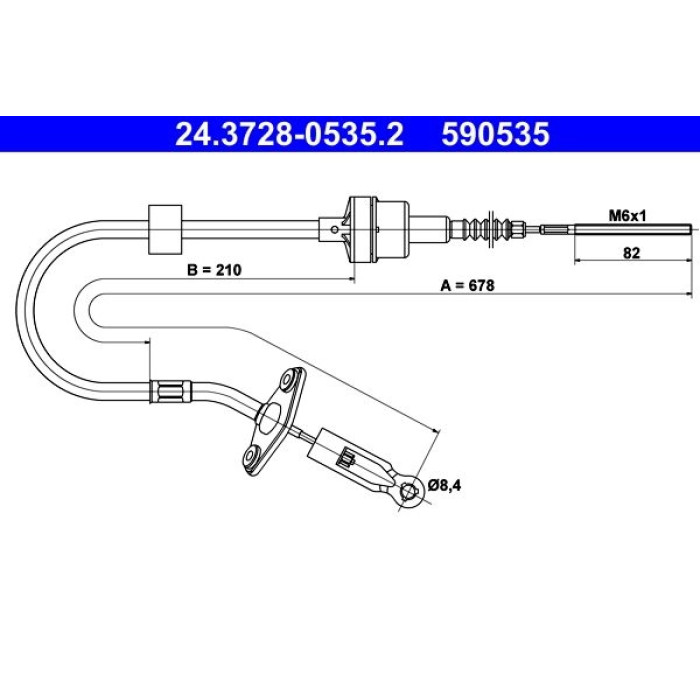ATE 24.3728-0535.2 Seilzug, Kupplungsbetätigung ATE 24.3728-0535.2 Seilzug, Kupplungsbetätigung