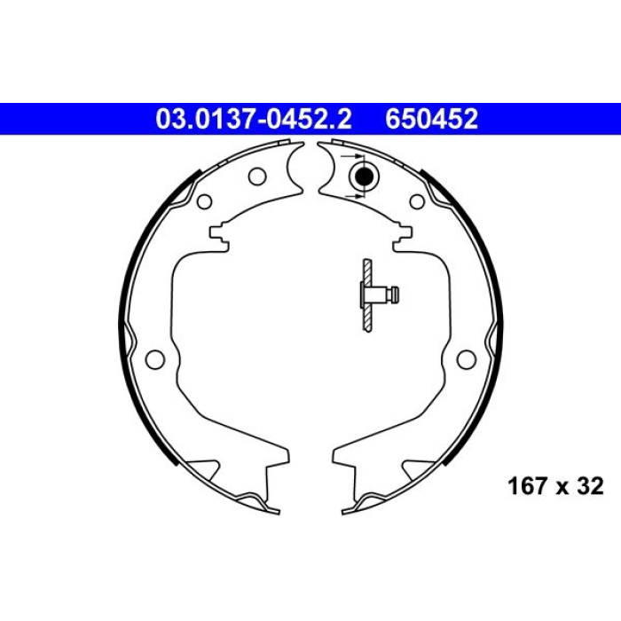 ATE 03.0137-0452.2 Bremsbackensatz, Feststellbremse ATE 03.0137-0452.2 Bremsbackensatz, Feststellbremse