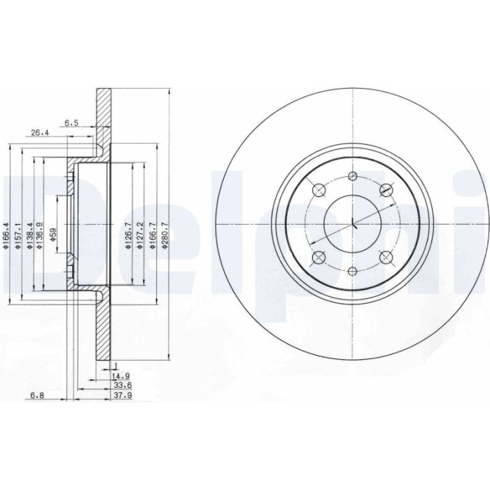 Delphi BG3600 Bremsscheibe