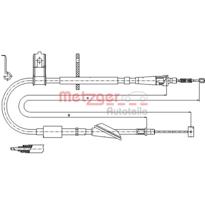 Metzger 17.5046 Seilzug, Feststellbremse Metzger 17.5046 Seilzug, Feststellbremse