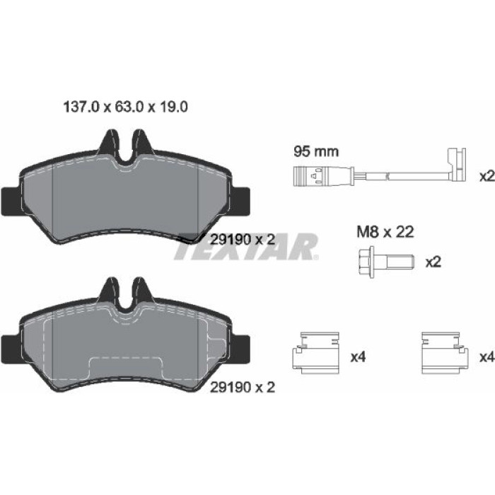 Textar 2919001 Bremsbelagsatz, Scheibenbremse Q+ Textar 2919001 Bremsbelagsatz, Scheibenbremse Q+