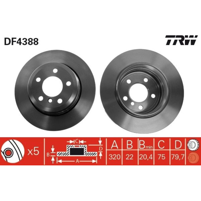TRW DF4388 Bremsscheibe TRW DF4388 Bremsscheibe