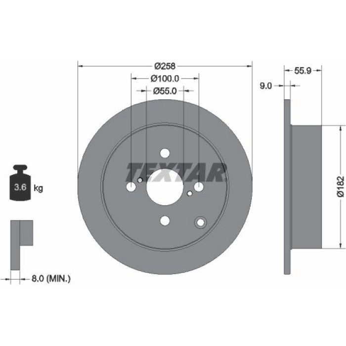 Textar 92126103 Bremsscheibe PRO Textar 92126103 Bremsscheibe PRO
