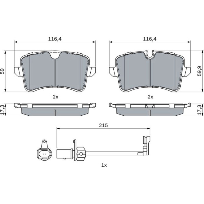 BOSCH 0 986 494 916 Bremsbelagsatz, Scheibenbremse