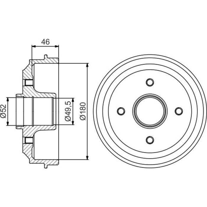 BOSCH 0 986 477 155 Bremstrommel