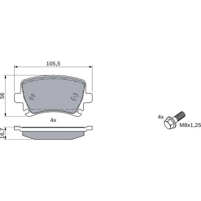 BOSCH 0 986 494 053 Bremsbelagsatz, Scheibenbremse