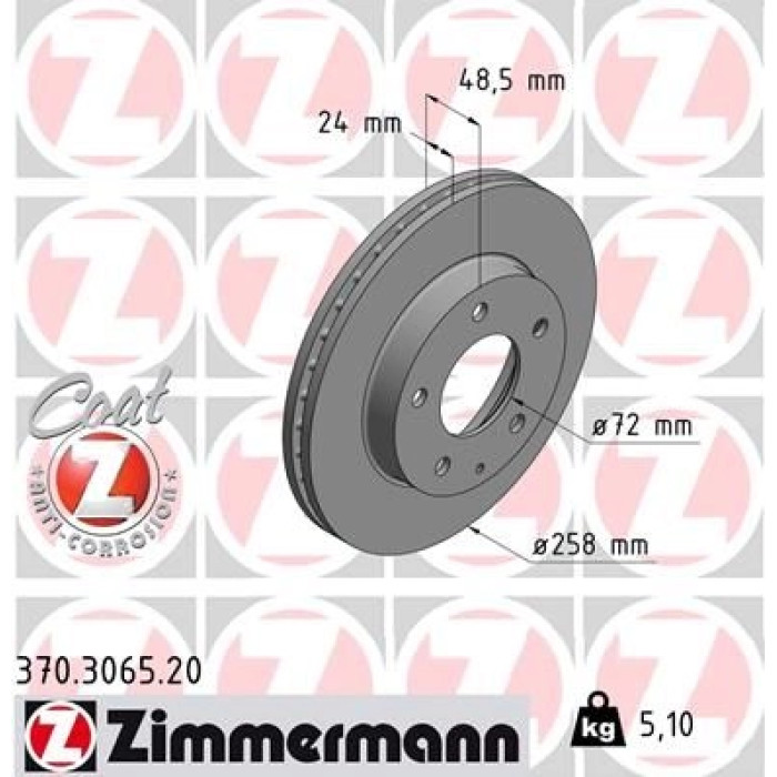 Zimmermann 370.3065.20 Bremsscheibe Coat Z