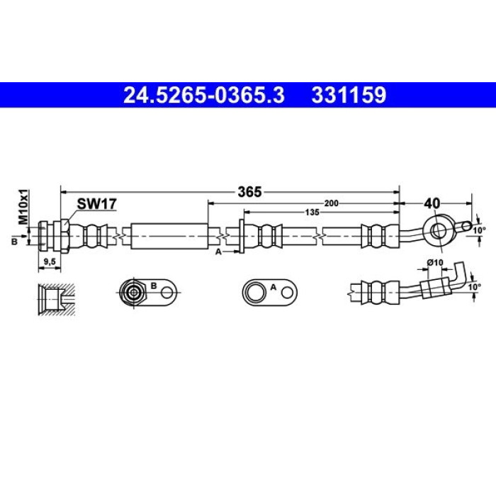 ATE 24.5265-0365.3 Bremsschlauch ATE 24.5265-0365.3 Bremsschlauch