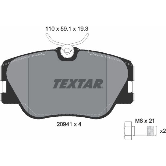 Textar 2094102 Bremsbelagsatz, Scheibenbremse Q+ Textar 2094102 Bremsbelagsatz, Scheibenbremse Q+