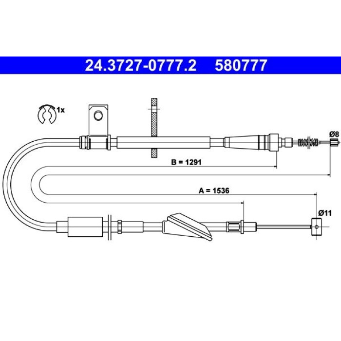 ATE 24.3727-0777.2 Seilzug, Feststellbremse