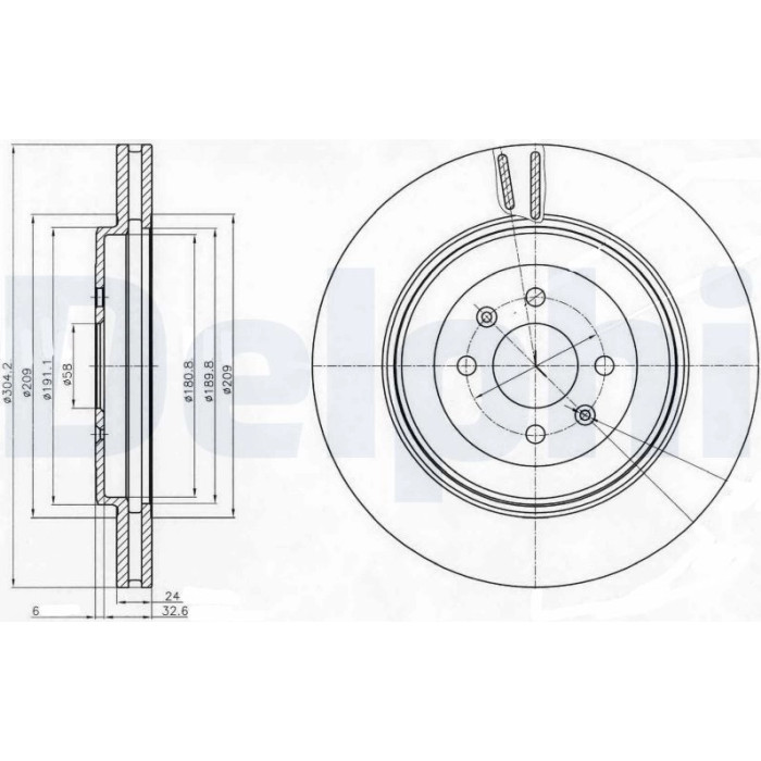 Delphi BG3854 Bremsscheibe