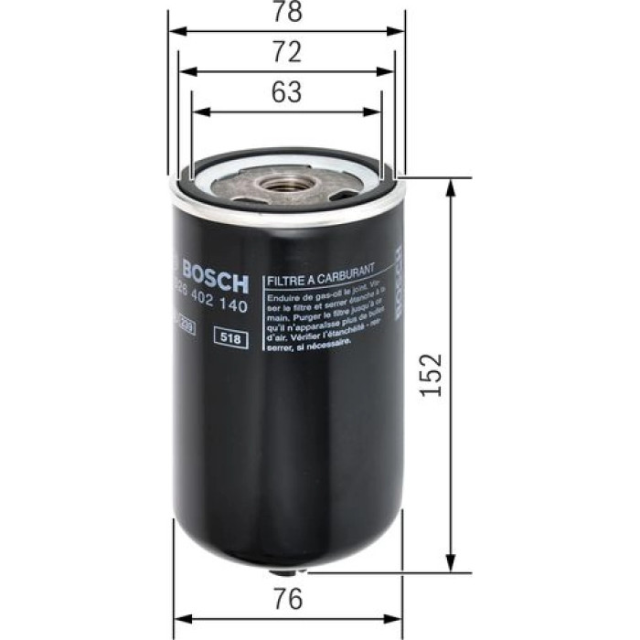 BOSCH F 026 402 140 Kraftstofffilter BOSCH F 026 402 140 Kraftstofffilter