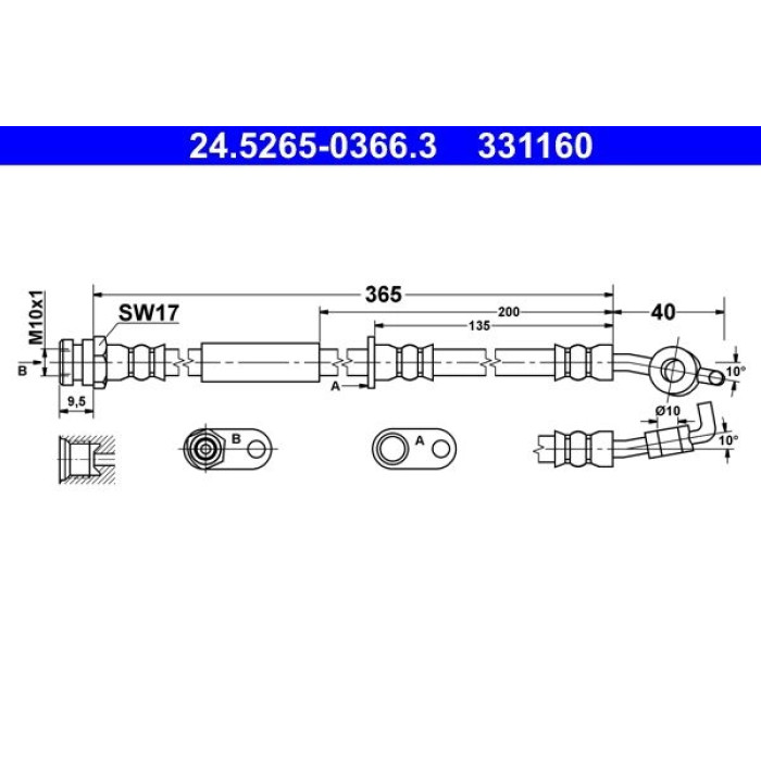 ATE 24.5265-0366.3 Bremsschlauch ATE 24.5265-0366.3 Bremsschlauch