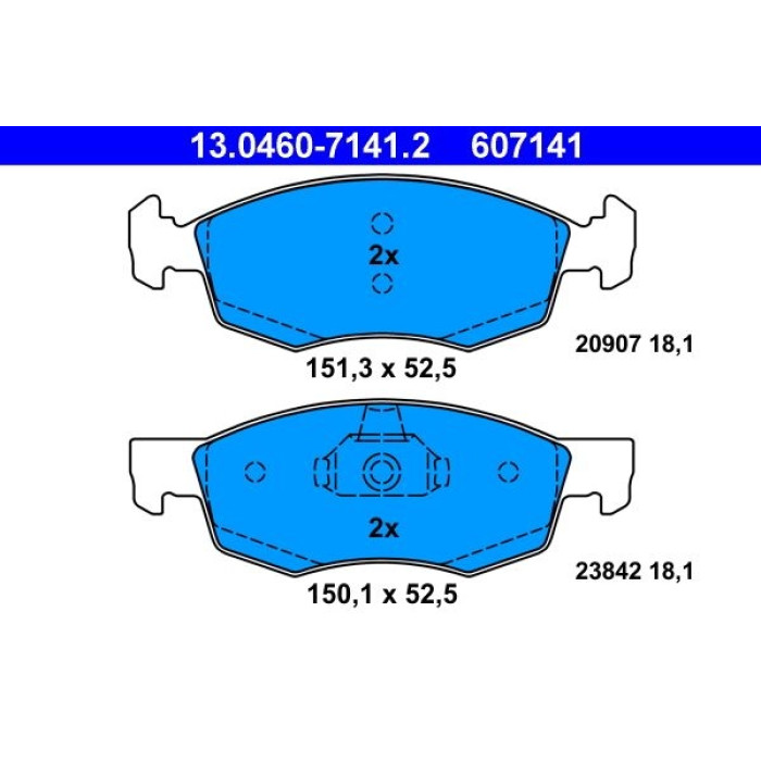 ATE 13.0460-7141.2 Bremsbelagsatz, Scheibenbremse ATE 13.0460-7141.2 Bremsbelagsatz, Scheibenbremse